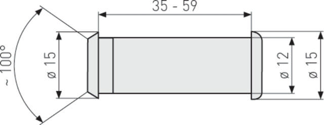 Abus dørspion 2160n, blisterpakning.