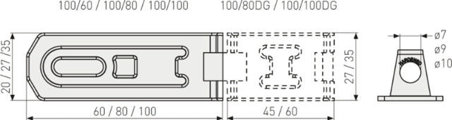 Abus hengelåsangrep 100/100 sb