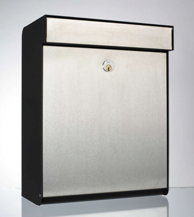 Allux Grunnform Sort m. front i rustfritt stål