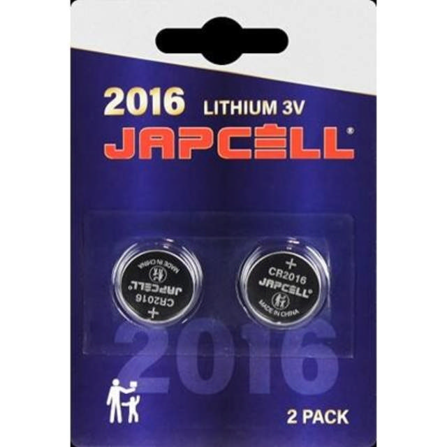 Japcell batteri CR2016 litiumbatteri, 2 stk