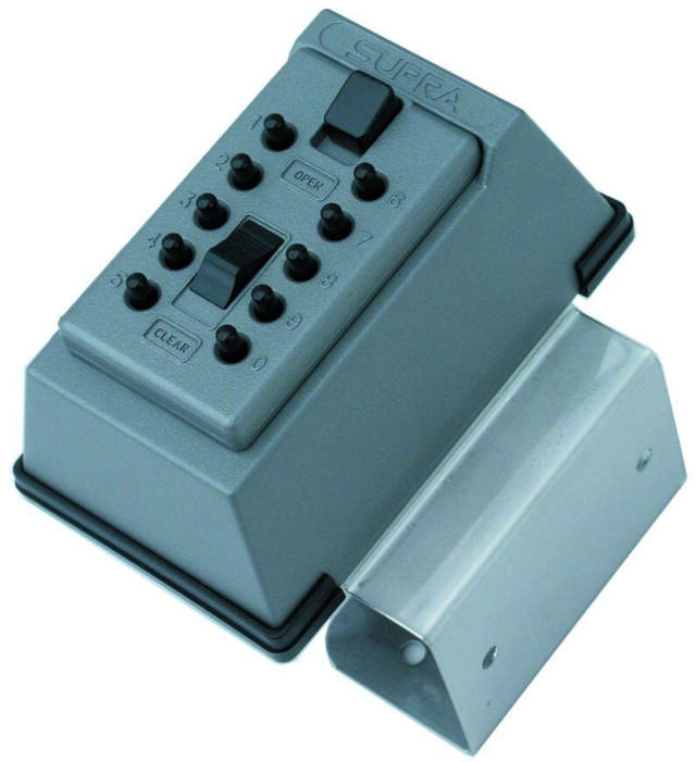 Keysafe nøkkelboks 1017 grå m/kode + brakett, inkl. dekke