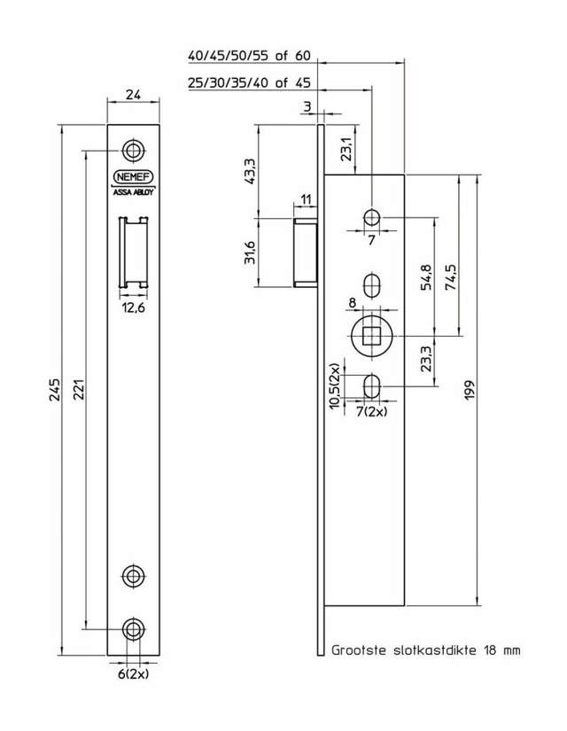 Nemef låseboks 9623/35 (92mm)