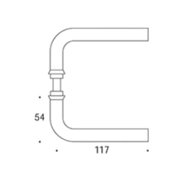 Randi dørhåndtak 101106AB 16mm solid rosett CC38, treskruer