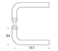 Randi dørhåndtak 101106AB 16mm solid rosett CC38, treskruer