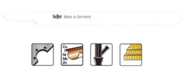 Heller stikksagblad 105mm t/metall 1-3mm, pk a 5. T318AF