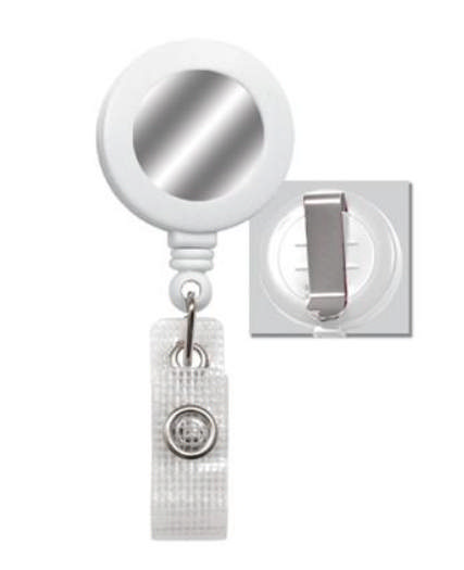 Liten hvit belteklips for adgangskort