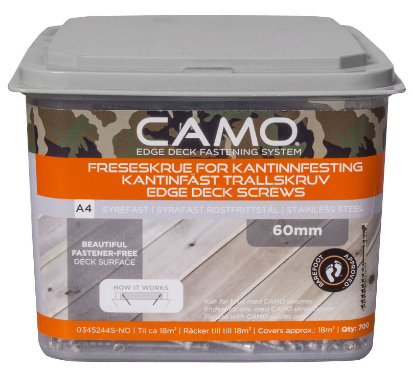 CAMO terrasseskruer 4,0x60mm A4, pk. på 700 stk