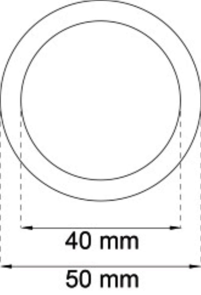 SKYVEDØRSSKALL Ø40X50MM BØRSTET STÅL