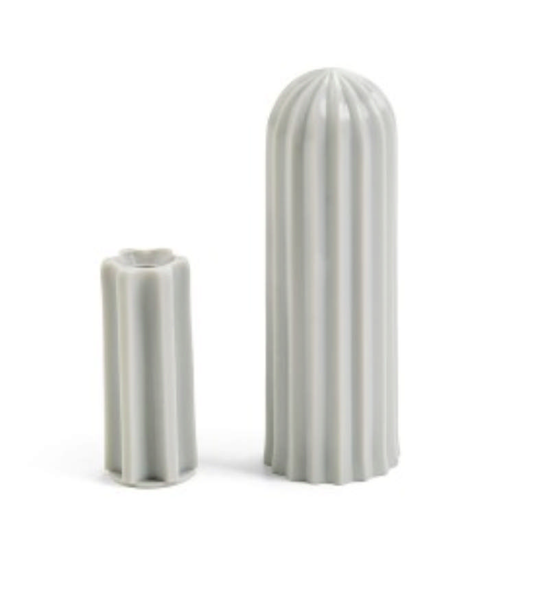 DØRSTOPP PL RIFLET 80MM LYS GRÅ 