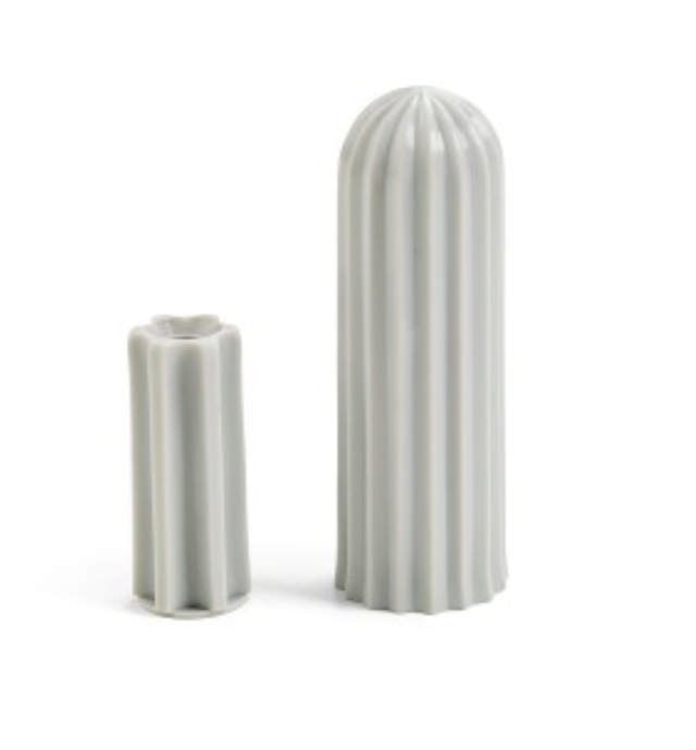 DØRSTOPP PL RIFLET 80MM LYS GRÅ 