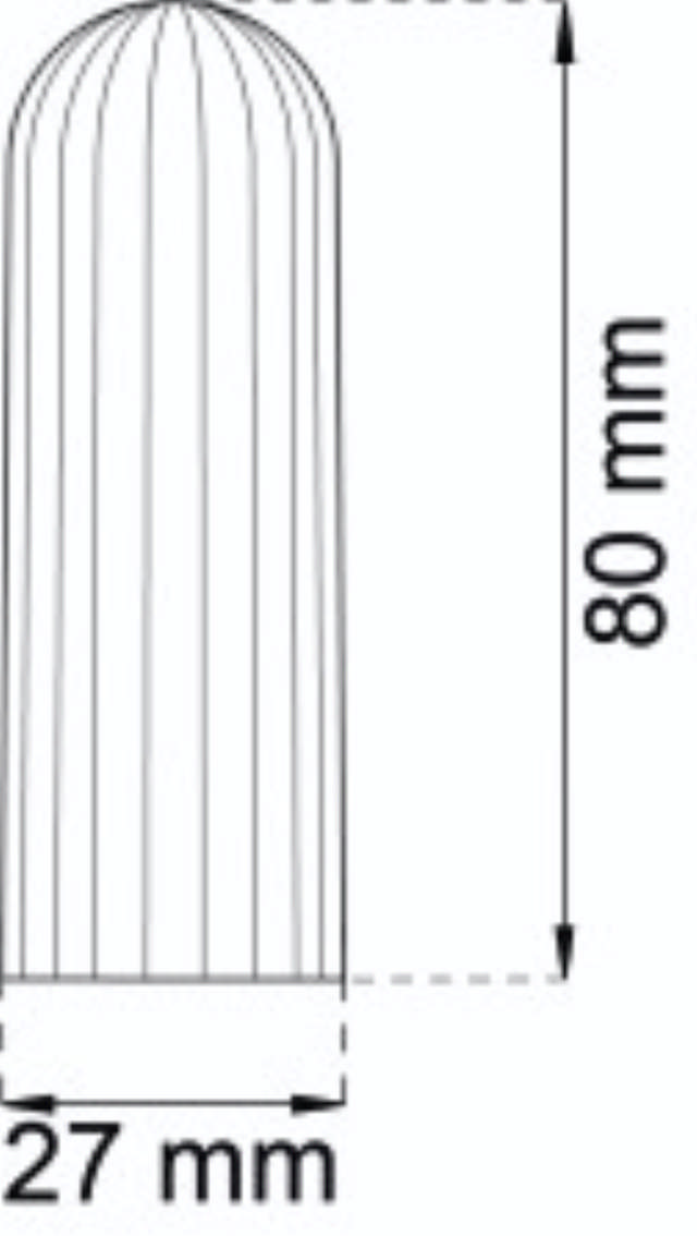DØRSTOPP PL RIFLET 80MM LYS GRÅ 