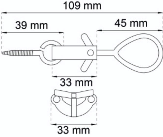 2 stk. messingfeste med ring