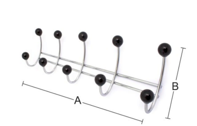 BERRY KNOKKEHYLLE MED 5 KROKKER SVART/KROM