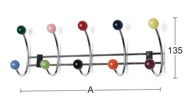 KNAPPHÅND BÆR 5-KROKER ASSORTERTE FARGER