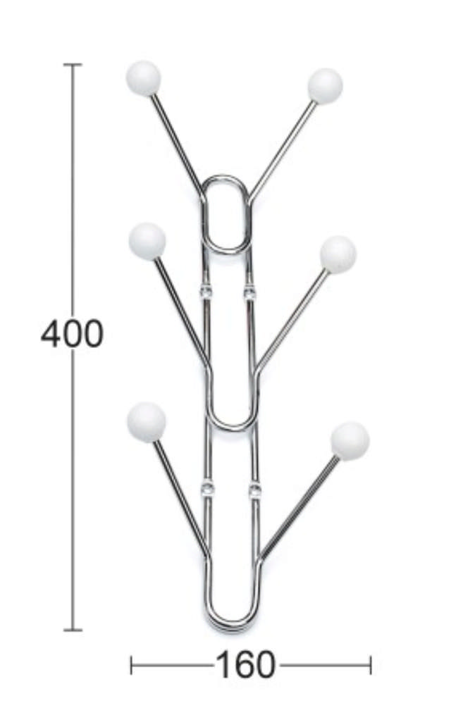 BENNY 6-KROKER STANG HVIT/KROM