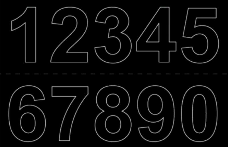 TALARK VINYL 0-9 X 2 STK 50MM SVART 