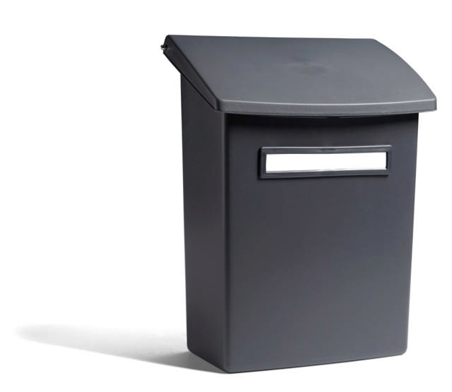 POSTKASSE 555 PLAST MØRK GRÅ