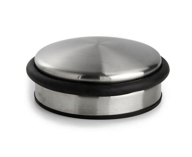 DØRSTOPP MED GUMMISÅLE Ø101X40MM RUSTFRITT