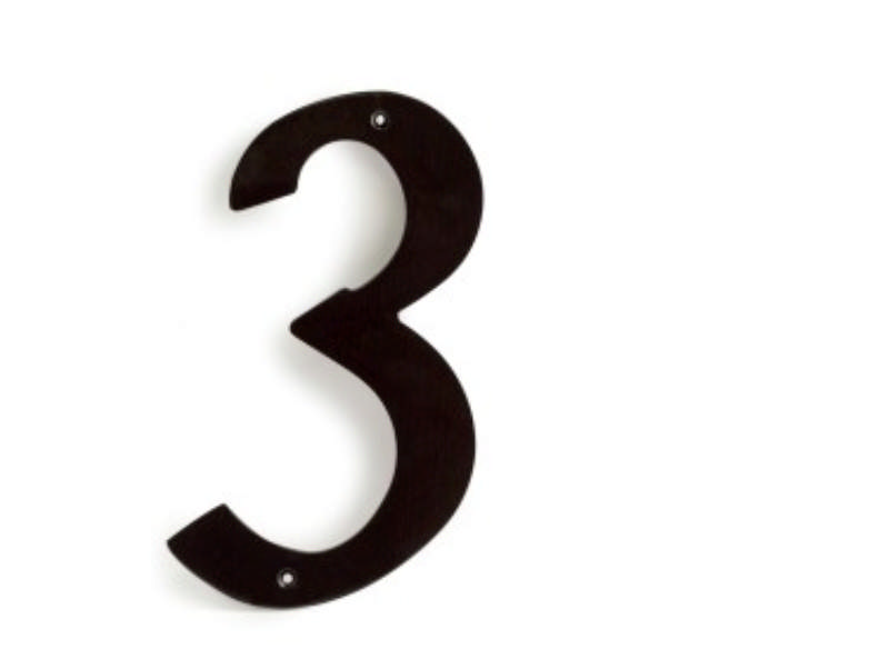 HUSNUMMER NR. 3 SVART 205 MM **UTGÅR NÅR UTSOLGT**