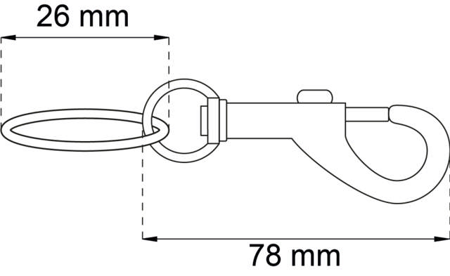 Karabin med ring 73 mm forniklet 1 stk
