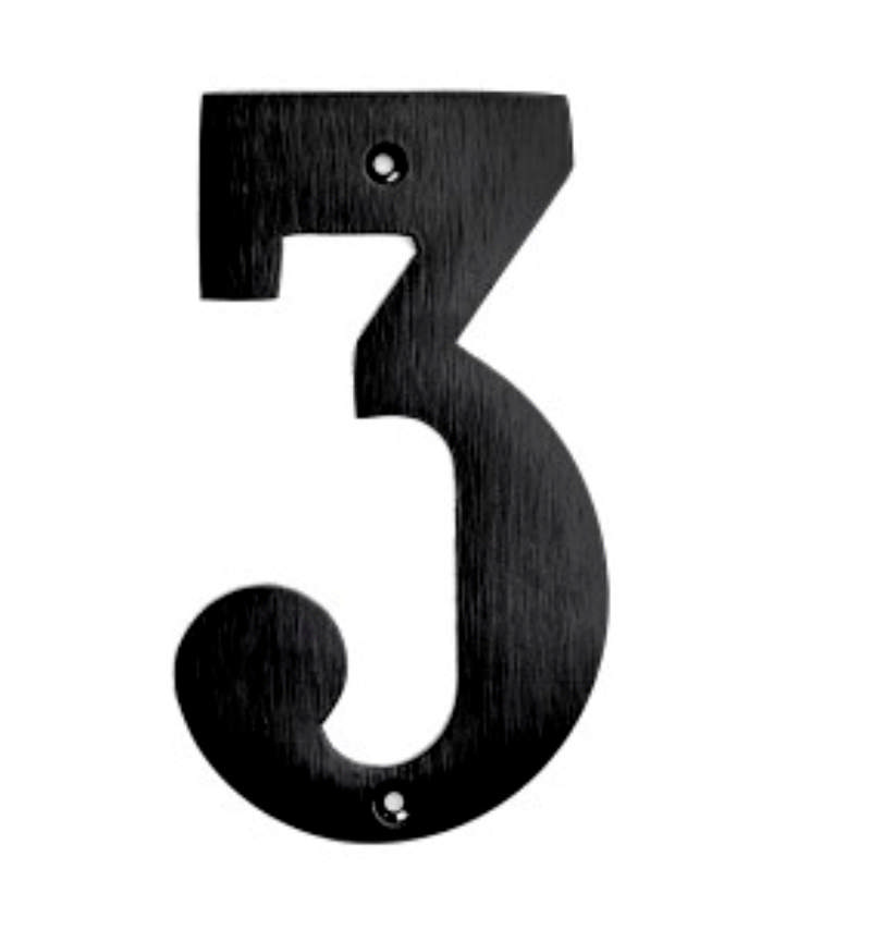 HUSNUMMER 140 MM NR. 3 SVART **UTGÅR NÅR UTSOLGT**