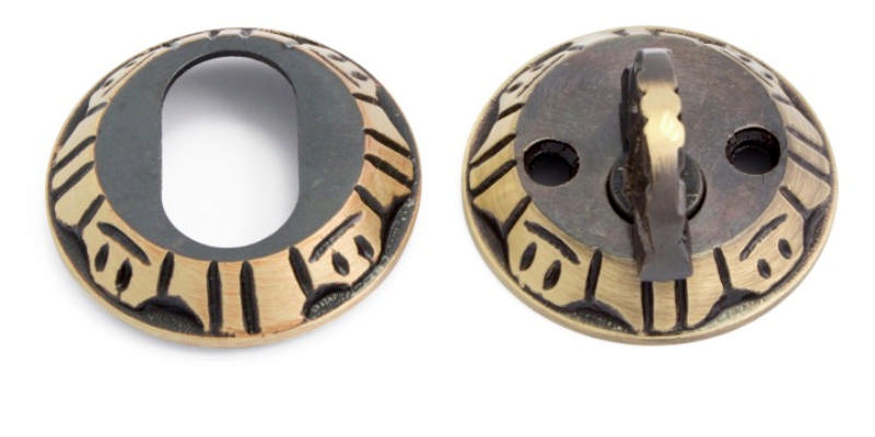 SYLINDERPLATE- OG KNOPPSETT ANTIKK 