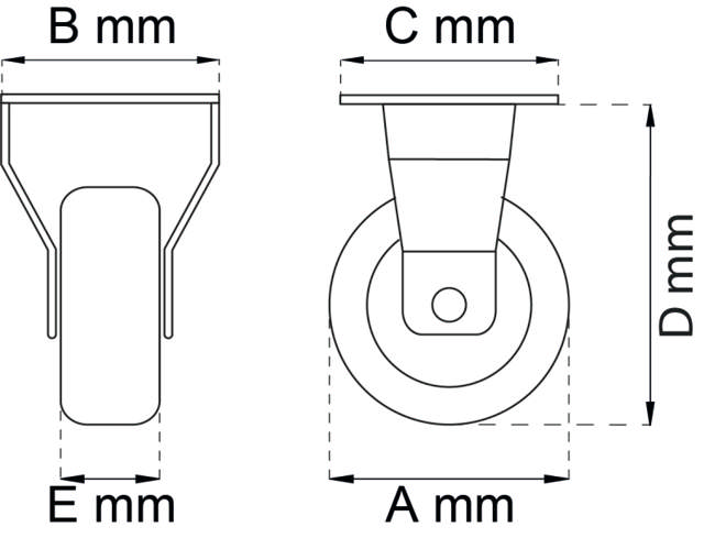 MØBELHJUL FAST 50MM LP