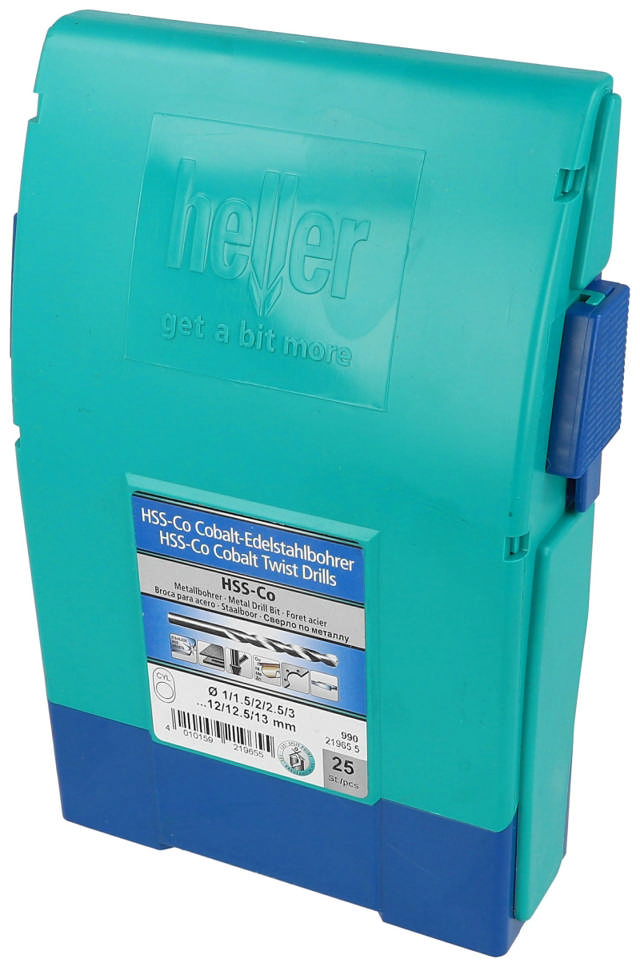 Heller metallbor kobolt hss sett ø1-13mm, 25 deler