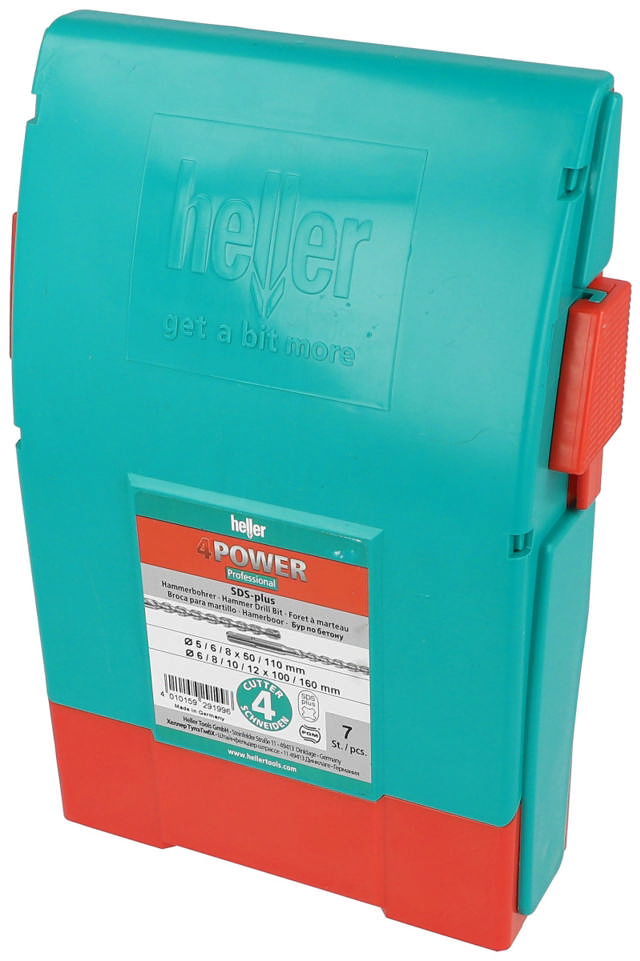 Heller 4 bits hammerborsett størrelse 5/6/8/10/12mm pk. á 7 liv