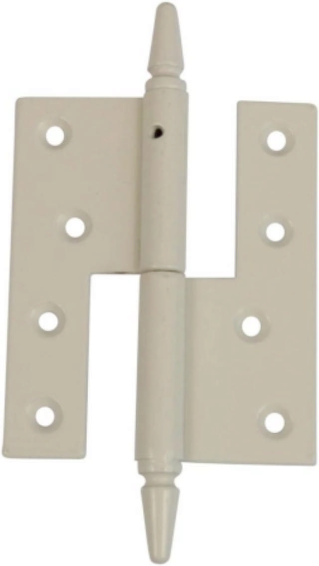 DØRHENGSEL M/FIGURKNAPP Fosfat Hvit Høyre