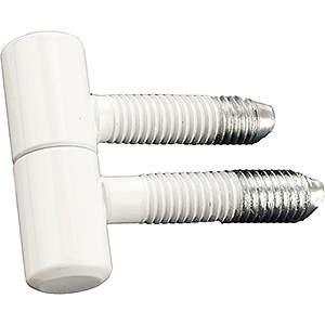 Hengsel med innstikksplugg, hvitt, 13 x 7 mm