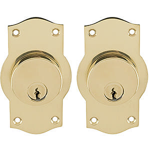 Langt skiltsett L41 CC inkl. kopp Messing Polert Uten lakk 95x41x3mm