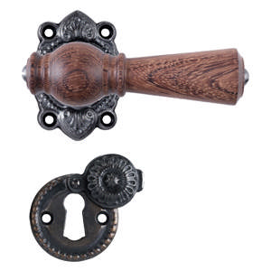 Dørhåndtak Østerbro 670, Eldre dører, Mahogni, Oksidert svart, med klaff
