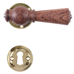 Dørhåndtak Østerbro 670, Eldre dører, Mahogni, Messing Polert Uten lakk