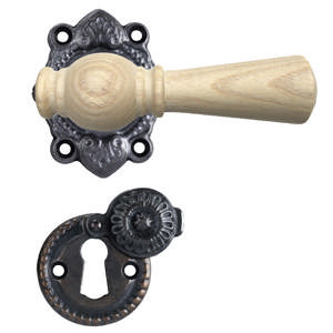 Dørhåndtak Østerbro 670, Eldre dører, Askhåndtak, Oksidert svart