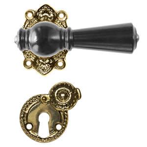 Dørhåndtak Østerbro 670, Nye dører, Sortlakkert, Messingpolert Uten lakk