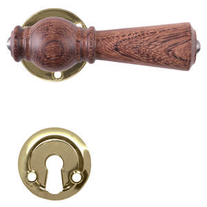 Dørhåndtak Østerbro 670, Nye dører, Mahogni, Messing Polert Uten lakk