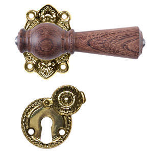 Dørhåndtak Østerbro 670, Nye dører, Mahogni, Messing Polert Uten lakk