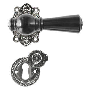 Dørhåndtak Østerbro 670, Eldre dører, Svart, Forniklet Blank