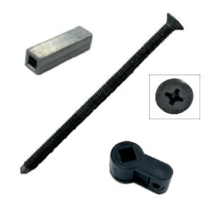 Blindskiltsett 1975 Plan med M4-skrue + treskrue cc38 Messing Polert Uten lakk Ø50