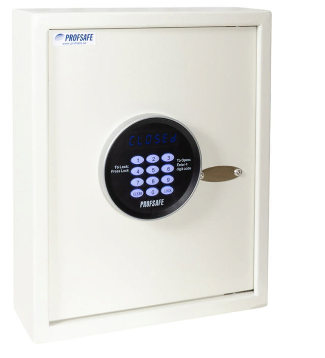 Profsafe nøkkelskap med 30 kroker m/kodelås