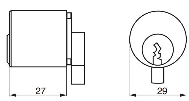 Ruko Sylinder RD2608 Chrome i sett med 2 D1200