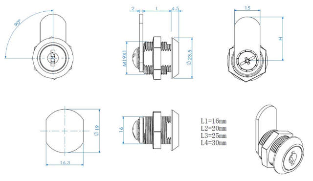 Siso 1900 Skaplås-20 mm Hovednøkkelsystem