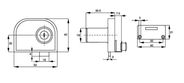 GLASSDØRLÅS 917, ALU FINISH, CK SISO, KA D20, F/DOBLE DØRER