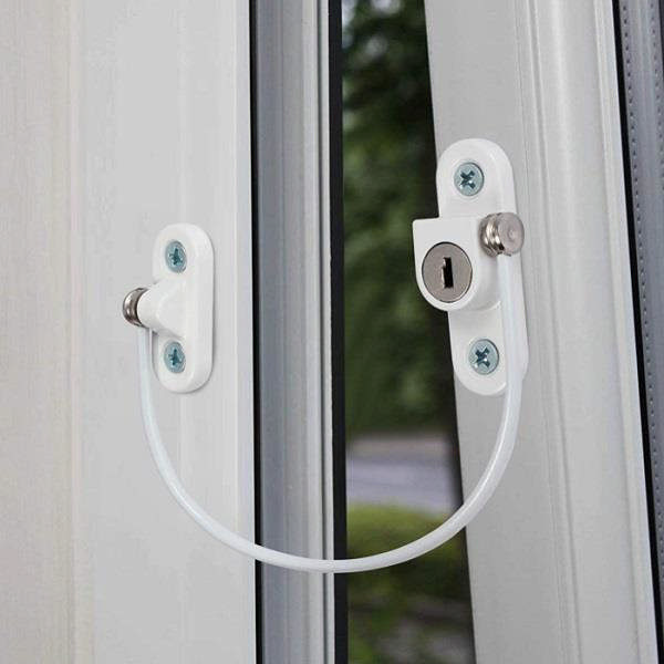 VINDUSLÅS, OVAL MODELL, HVIT, M/SS-304 WIRE - 190MM