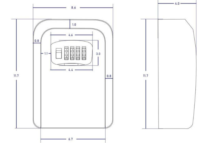 Liten kvalitetsnøkkelboks med rullekoder